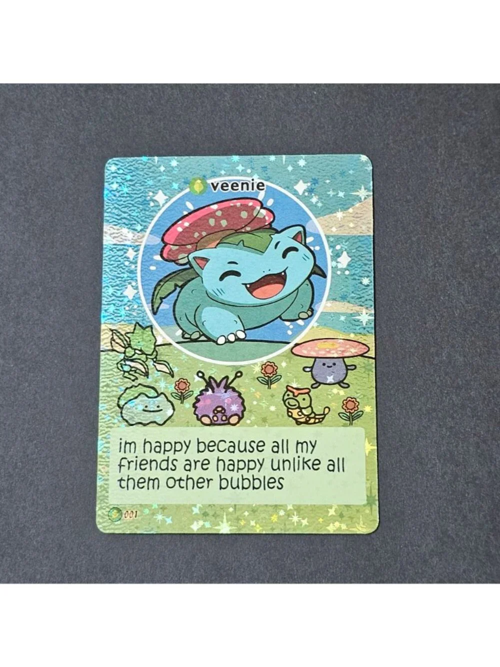 Veenie Venusaur Pokiebubies Holo 1st Edition Fan Art Chef Ken Lee V1 Bubble